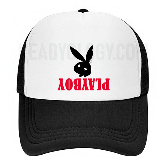 BlackPlayboy Bunny baseball hat meshaback snapback trucker hat - Picture 3 of 10